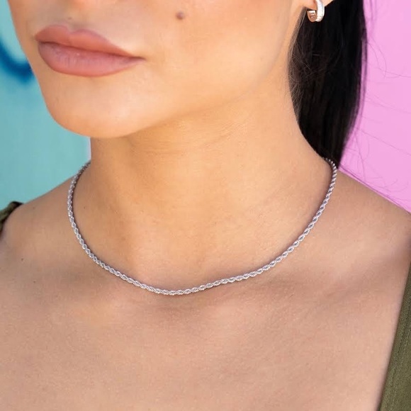 STERLING SILVER ROPE CHAIN NECKLACE 18” MEN WOMEN - Picture 4 of 5